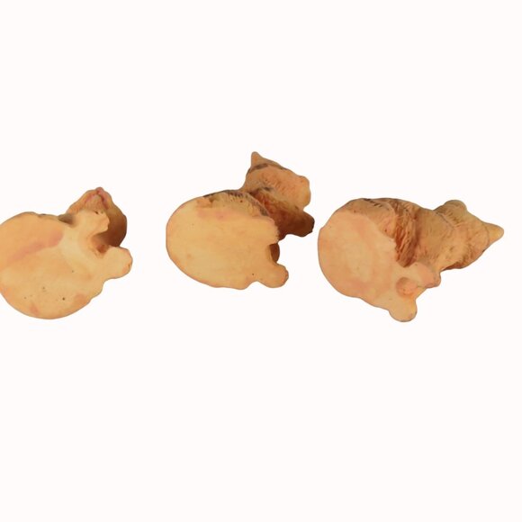 Vintage Orange Tabby Cat Resin Miniature Figurines Set Of 3 - Picture 4 of 4
